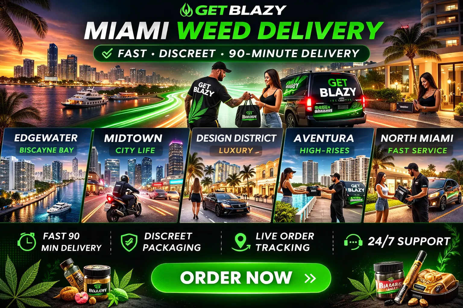 Miami weed delivery — edibles, vapes & CBD from vetted retailers | Get Blazy